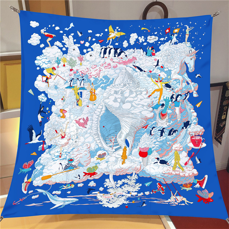 Scarf Silk Square - POBING Twill Silk Scarf Women Euro