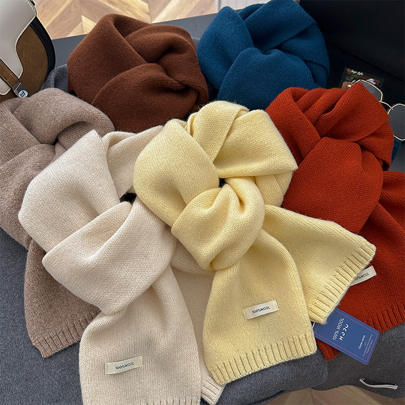 48-Color Pure Wool Scarf Autum - Muffler Men Wool review and price