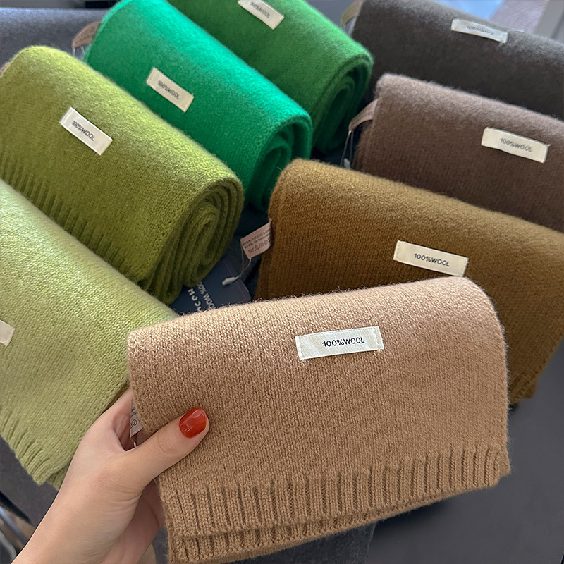 48-Color Pure Wool Scarf Autum - Muffler Men Wool review and price