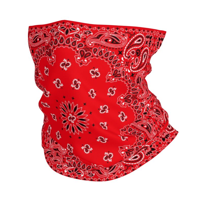 Red Paisley Art Bandana Patter - Neck Warmer Tube review and price