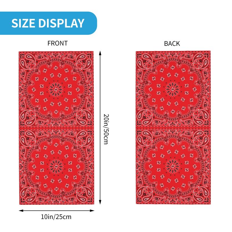Red Paisley Art Bandana Patter - Neck Warmer Tube review and price